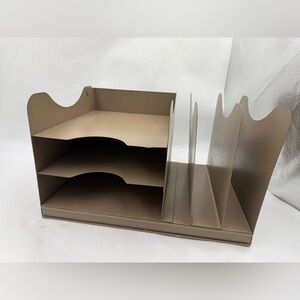 Vintage Steel Desk Top Organizer Letter File Sorter Mid-Century Modern.